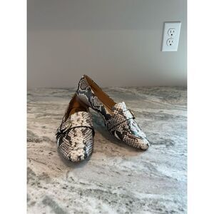 Talbots Snakeskin Buckle Loafers Flats Size 7